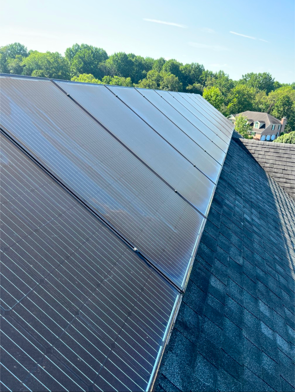 Residential Rooftop Solar Panels — before cleaning